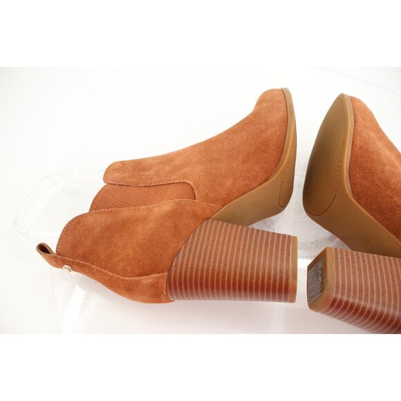 Michael Michael Kors Evaline Heeled High Heeled Ankle Boots Brown Suede Size 10 - Picture 7 of 13